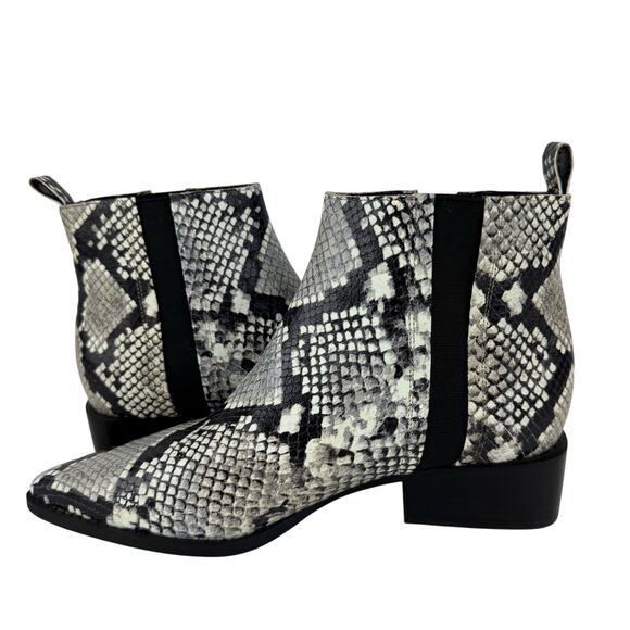 MARC FISHER VIVICA LEATHER POINTED TOE ANKLE BOOTS IN SNAKE PRINT NWOB SIZE 8.5M - Picture 6 of 13